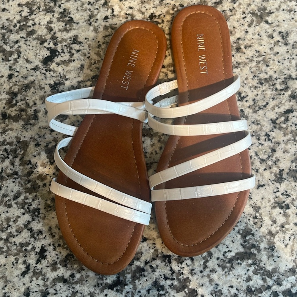 Nine West White Sandals
